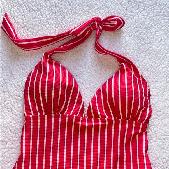Classic Nautical Red and White One Piece Swimsuit - Picture 2 of 12
